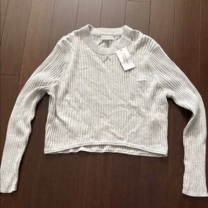 Calvin Klein Gray Ribbed Knit Top